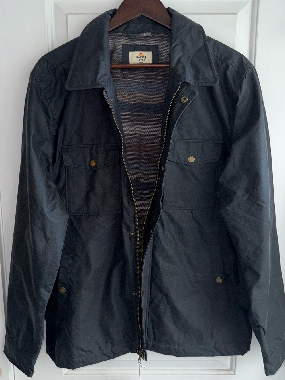 Marine Layer NWT Halley Stevensons Waxed Canvas Field Coat w/ Flannel Lining